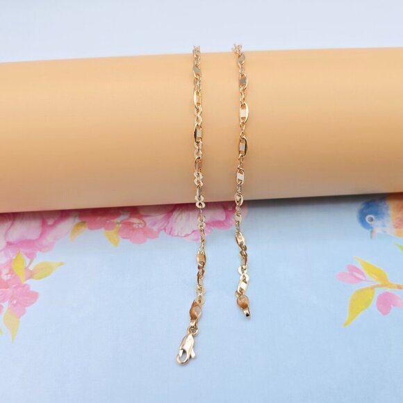 "Delicate Rose Gold Link Chain Necklace for Women, 17.7 Inch Length, XPNL0078 - Picture 8 of 12